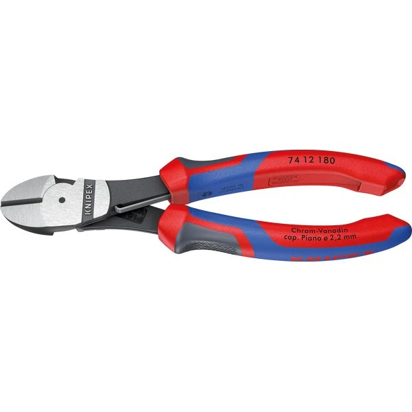 Knipex 74 12 180 Pince coupante de côté 180 mm rouge/bleu