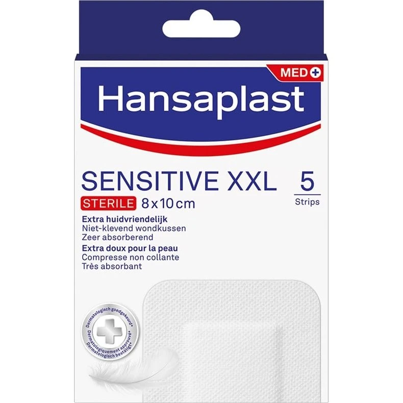 Hansaplast Med+ Sensitive XXL 5 pansements 8x10 cm