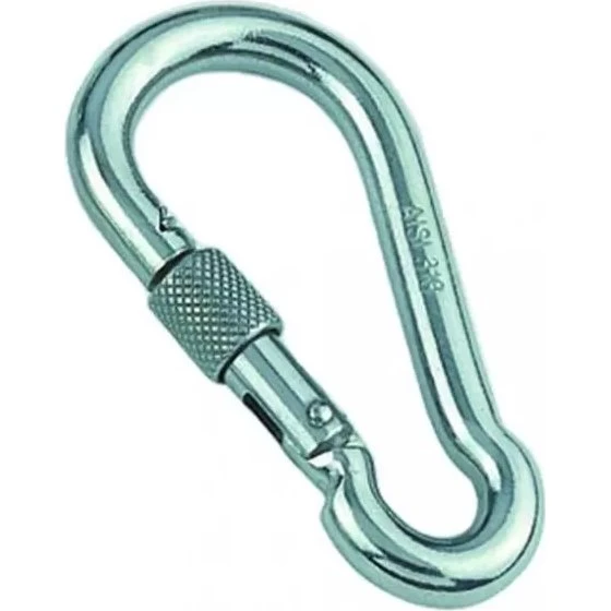 EUROMARINE Mousqueton Inox A4 ø10 x 100mm avec vis de sécurité