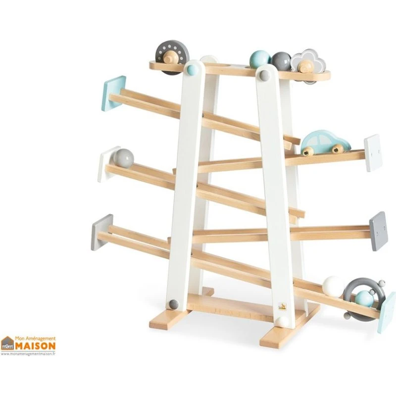 Kuno Piste de billes en bois 9 pièces 68×25×56 cm