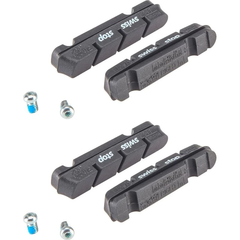 SwissStop Flash Pro Kit 4 Patins Noir Aluminium