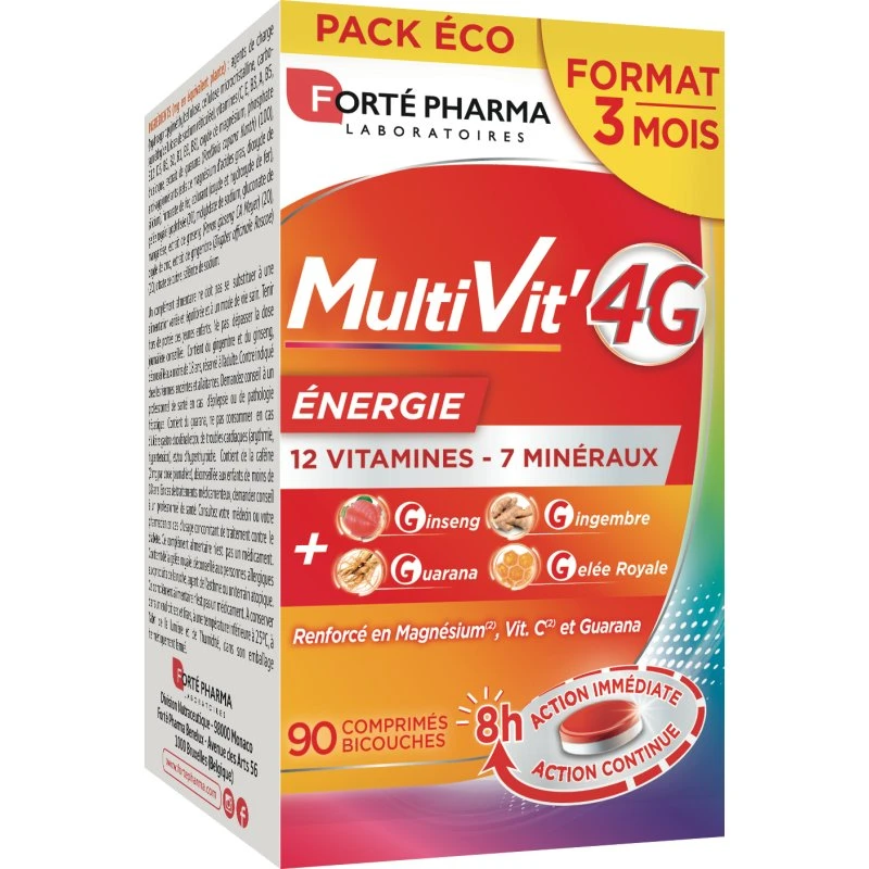 Forté Pharma MultiVit'4G Énergie 90 Comprimés
