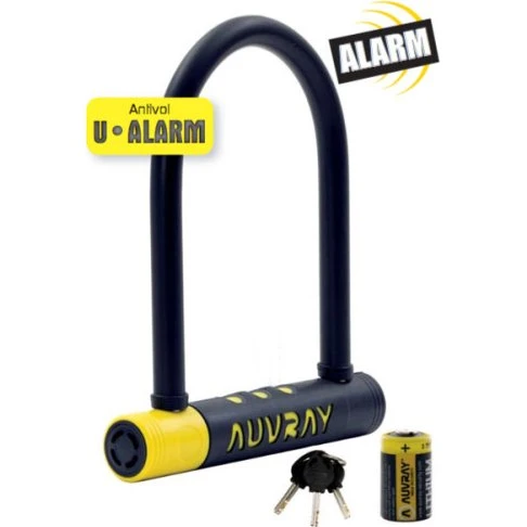Auvray Antivol U avec Alarme 90x210 mm Ø14 mm Gris