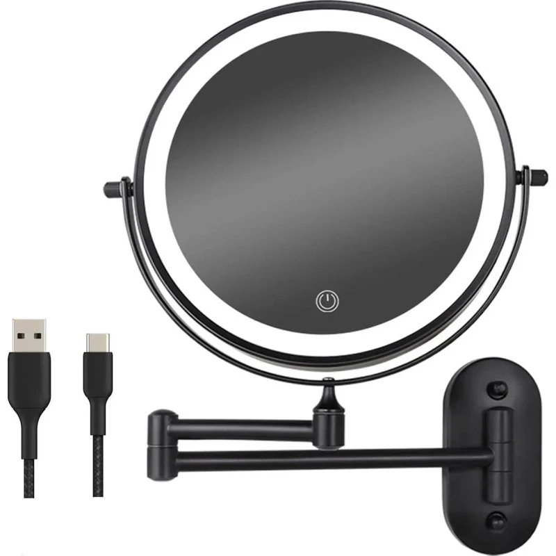 Mirlux Miroir de Maquillage Rechargeable Noir 1-5x