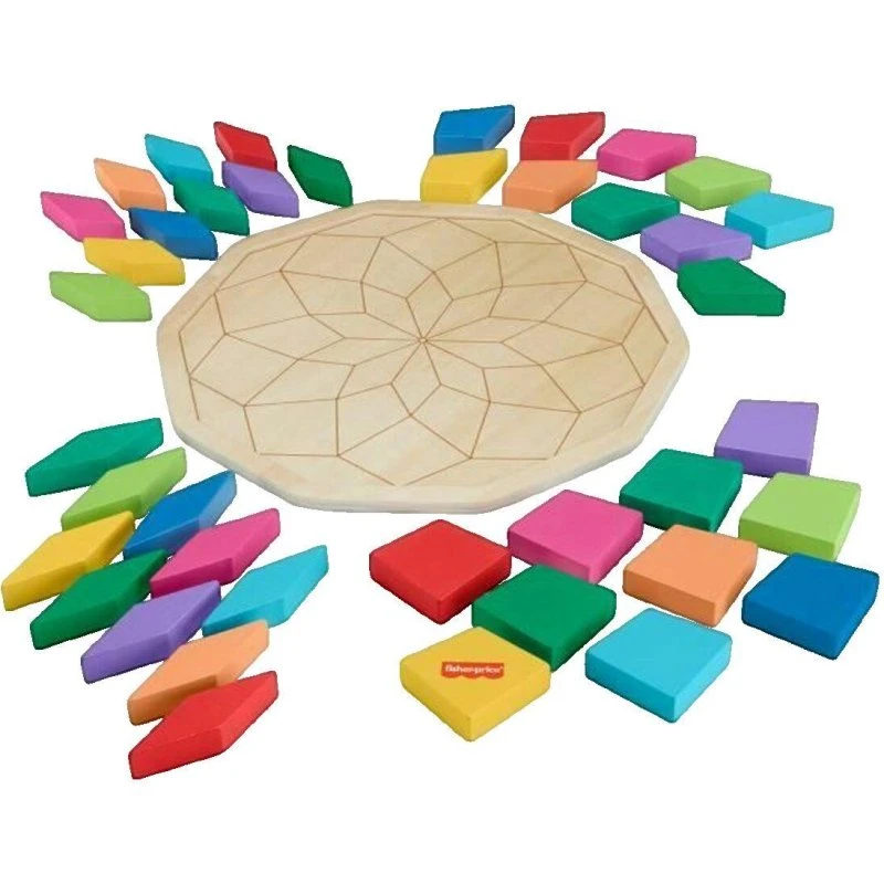 Fisher-Price Puzzle Mandala Bois 40 Pièces Couleurs Vives