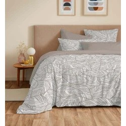 Fira Naturel Housse de Couette 140x200 cm Réversible