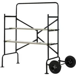 EasyWork Échafaudage Roulant Acier 3 Niveaux Garde-Corps Pliable