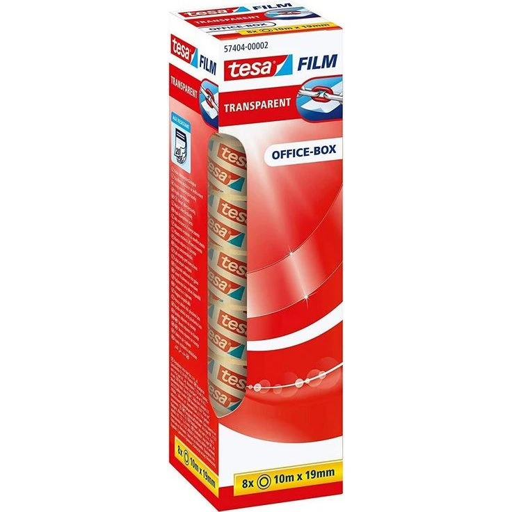 TESA Ruban Adhésif Transparent 15 mm x 66 m, Lot de 10