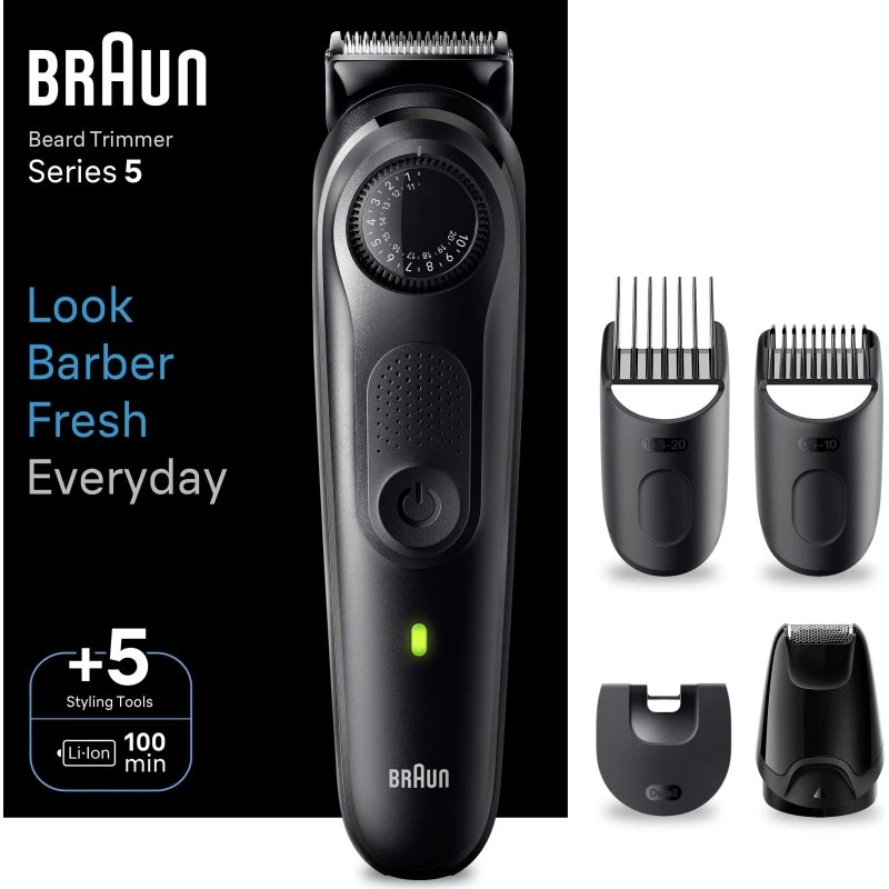 Braun BeardTrimmer 5 80708197, tondeuse à barbe noir