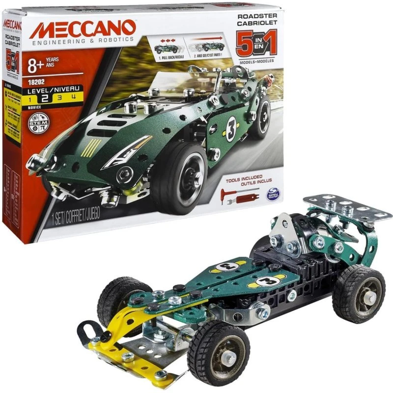Meccano Cabriolet 5 en 1 - Coffret de Construction Rétro Friction