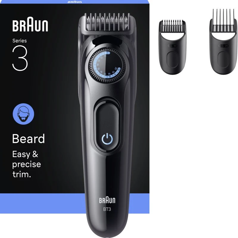 Braun Tondeuse pour barbe Series 3 BT3520, Noir/Bleu