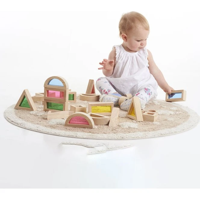 Ludibloc Arc-en-ciel - 24 Blocs Sensoriels en Bois