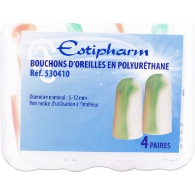 Estipharm Bouchons d'oreilles en polyuréthane 4 paires