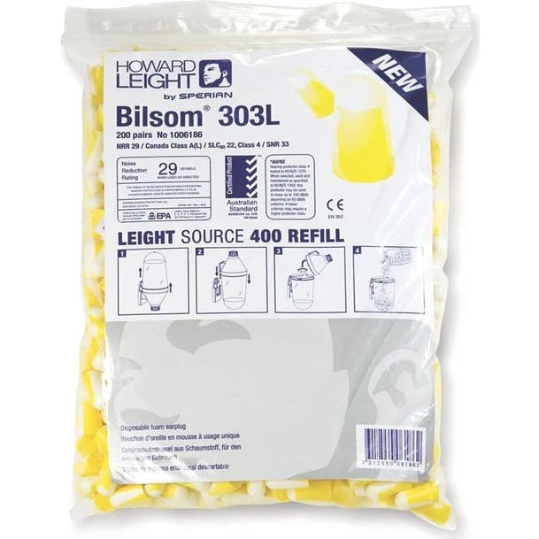 Bilsom 303L - Recharge 200 paires bouchons 33 dB taille L