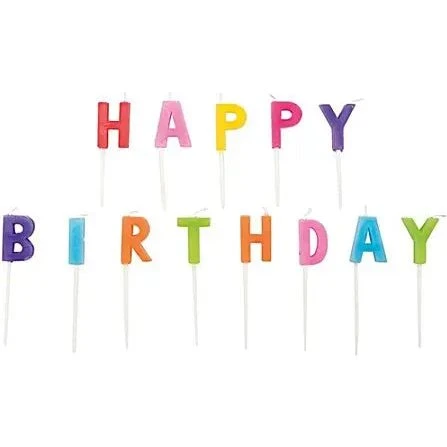 Bougie Happy Birthday multicolore 13 lettres