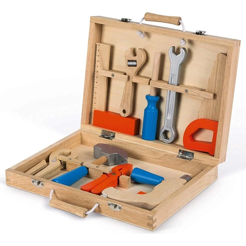 Janod Brico'Kids - Boîte à outils en bois pour enfants 3-8 ans