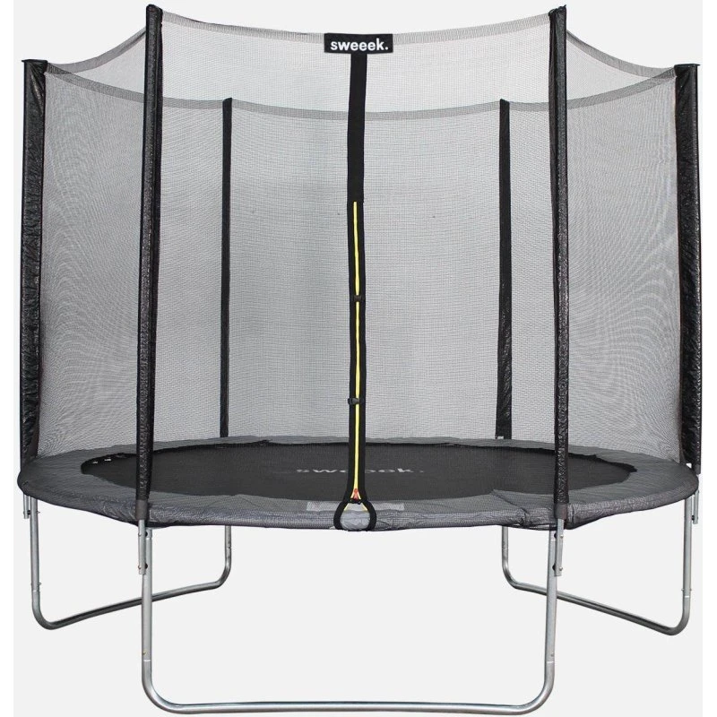 Mars Trampoline Rond 305 cm Gris avec Filet de Protection