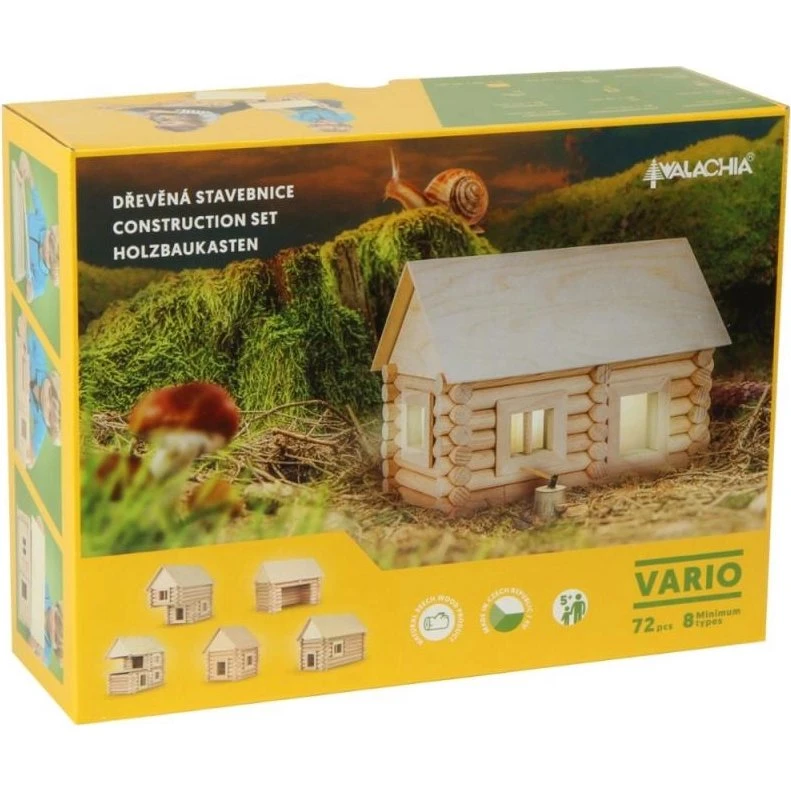 Valachia Vario Jeu de Construction 72 Pièces en Hêtre