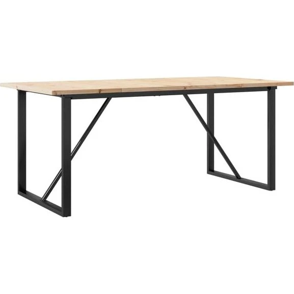 vidaXL Table à manger O 180x90x75,5 cm pin massif fonte