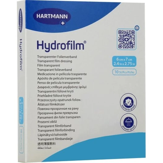 Hartmann Hydrofilm 10 pansements transparents 6x7 cm