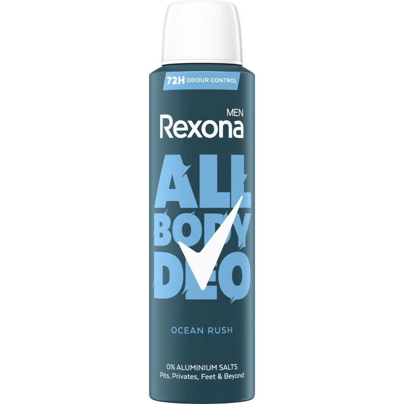 Rexona Déodorant Corps Intégral Ocean Rush Homme 150 ml Sans Aluminium 72h