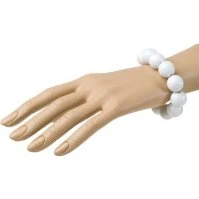 Bracelet de perles blanc, taille unique