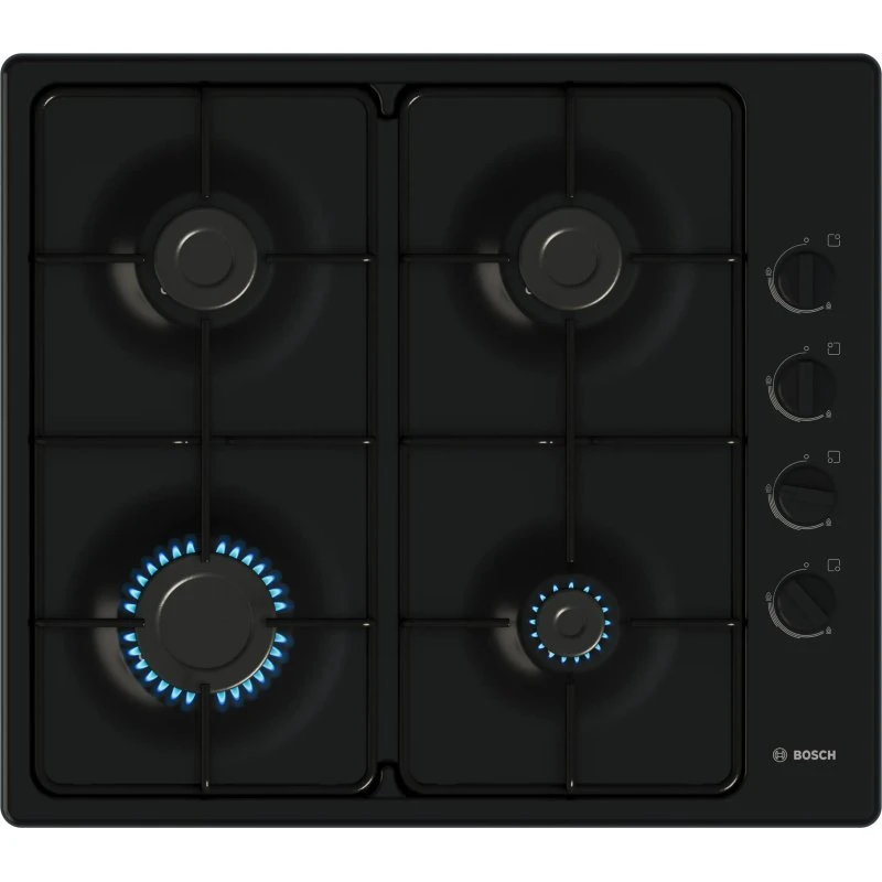 Bosch PBP6B6K80 Table de cuisson gaz 60 cm 4 feux noir