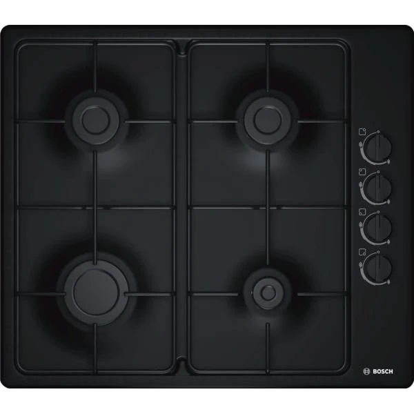 Bosch PBP6B6B80 - Table de cuisson gaz 4 foyers émaillée noir