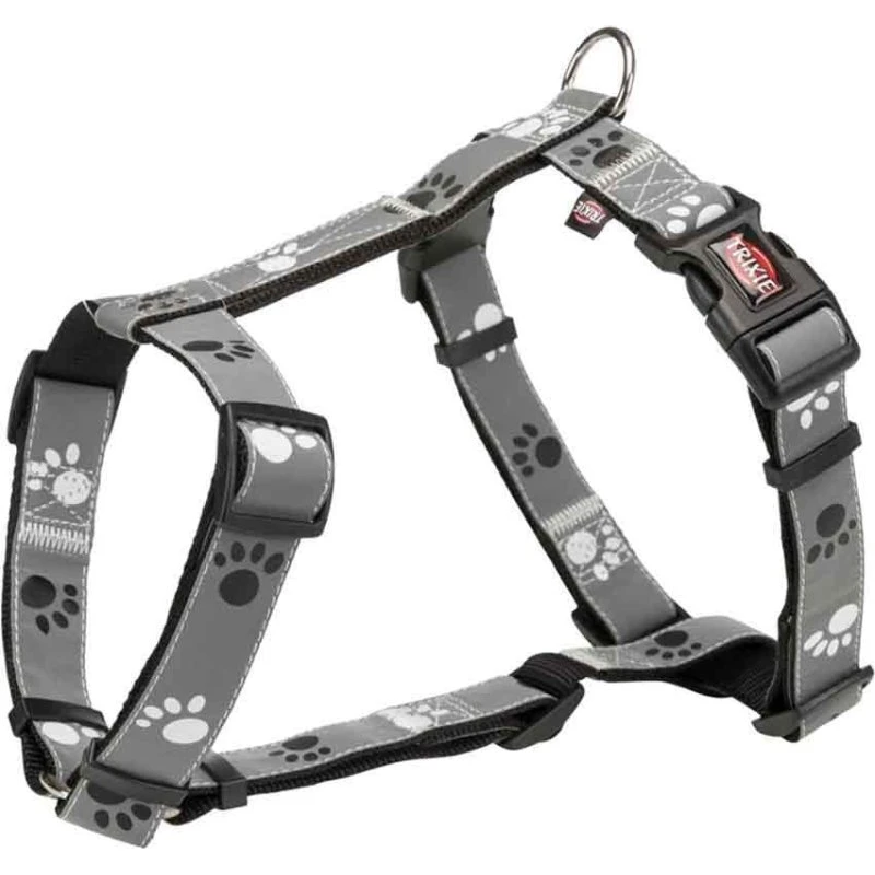 Trixie Harnais H Silver Reflect XS-S Noir/Gris Argent
