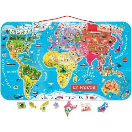 Janod Puzzle Monde Magnétique 92 Pièces