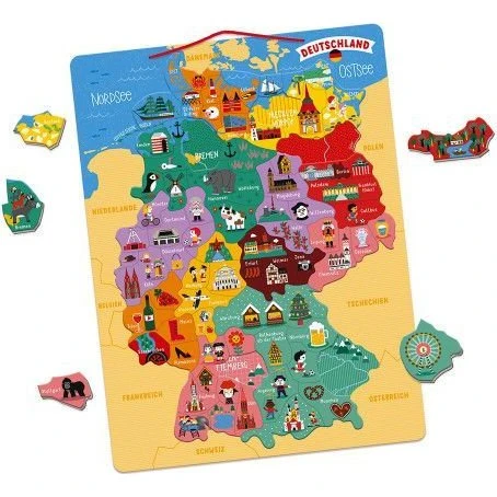 Janod Puzzle Carte d'Allemagne Magnétique en Bois