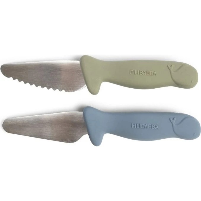 Filibabba Set de 2 Couteaux d'Apprentissage Bleu/Vert