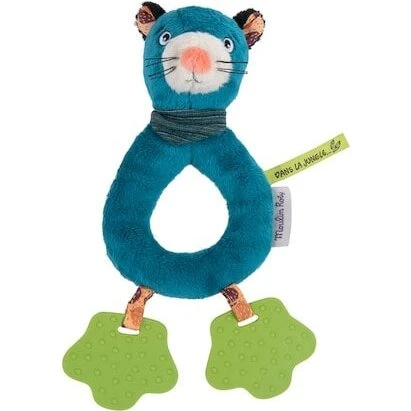 Moulin Roty Zimba - Anneau hochet panthère bleu