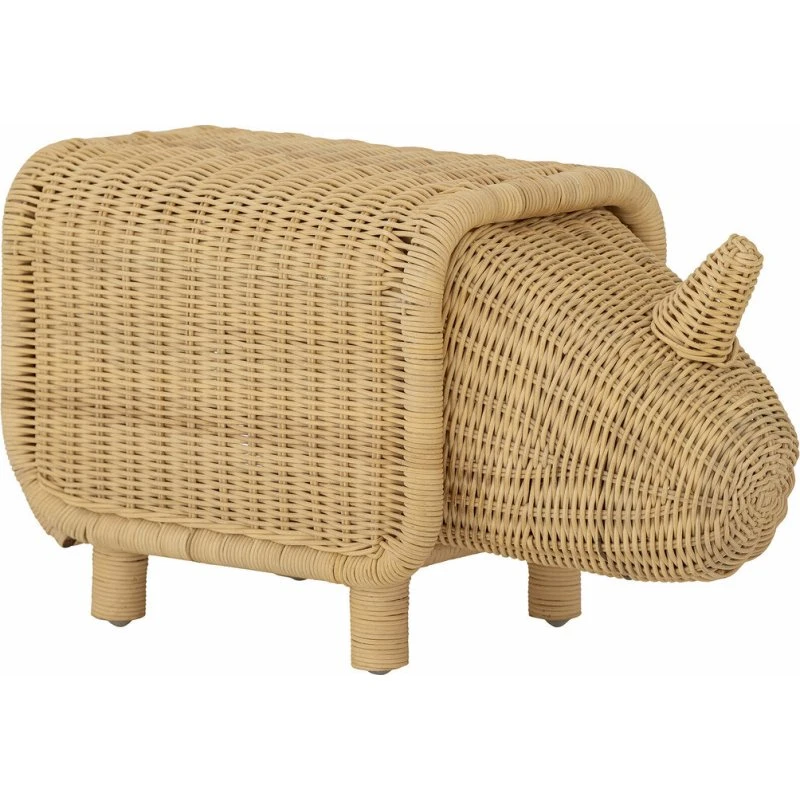Bloomingville Mini Soffe Tabouret Rhinocéros avec Rangement, Nature