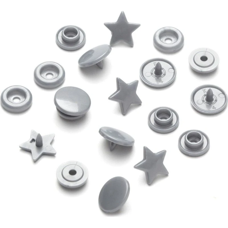Prym Color Snaps Étoile Gris Argenté - 30 pièces