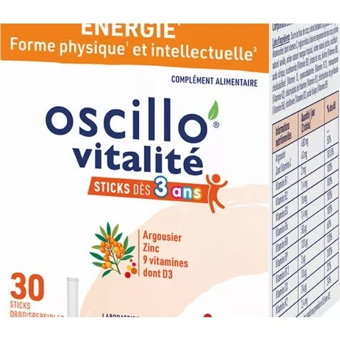Boiron Oscillo Vitalité Sticks 30 sticks goût tropical