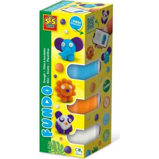 SES Creative FunDo - Pâte à modeler Animaux Sauvages (3x90g + 1x40g)