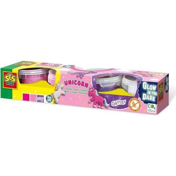 SES CREATIVE Pâte à modeler licorne 4x90 g