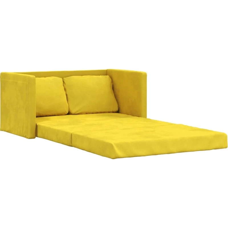 vidaXL Canapé-lit 2 en 1 jaune foncé 122x204x55 cm velours