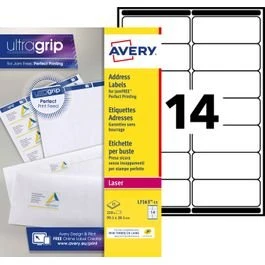 Avery Étiquettes Adresses Laser Blanches 99,1 x 38,1 mm - 210 Étiquettes