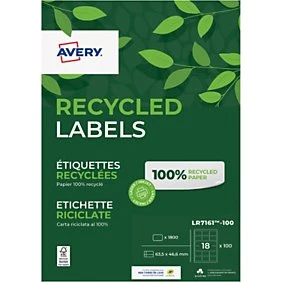 Avery Étiquette Adresse Laser Recyclée 63,5 x 46,6 mm Blanc