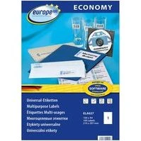 Avery Zweckform ELA027 - Étiquettes Universelles 100 pcs 210 x 297 mm Blanc