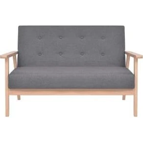 VidaXL Canapé 2 places Tissu Gris foncé