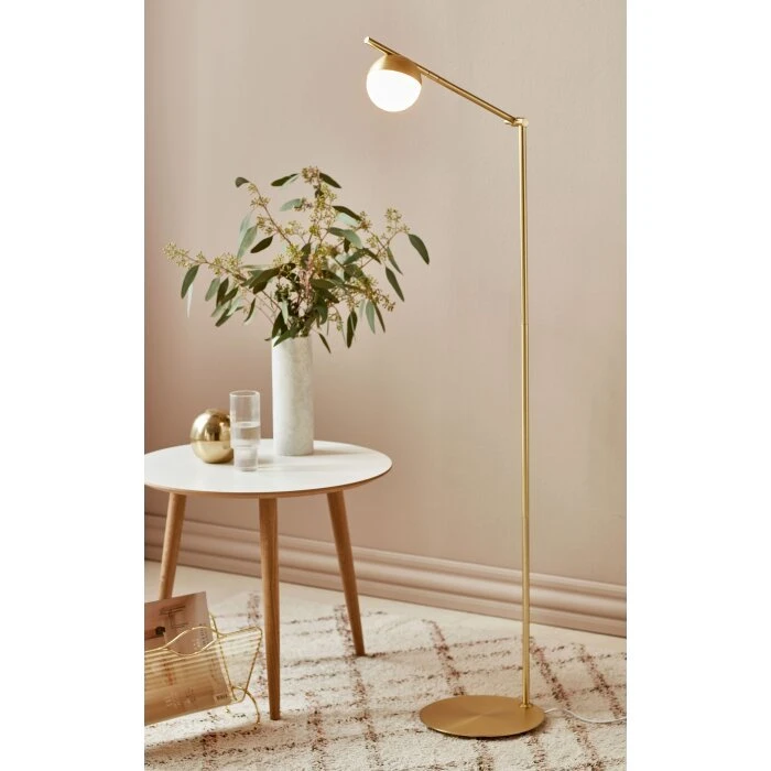 Nordlux Contina Lampadaire Laiton Verre Opale