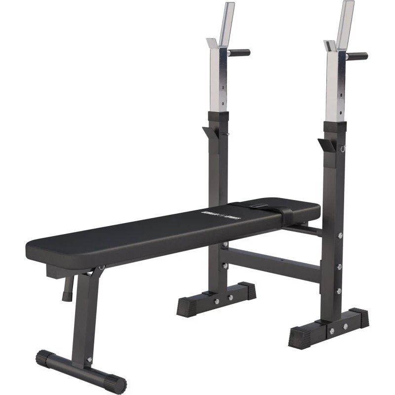 PowerFit Banc Musculation Noir avec Support Barre