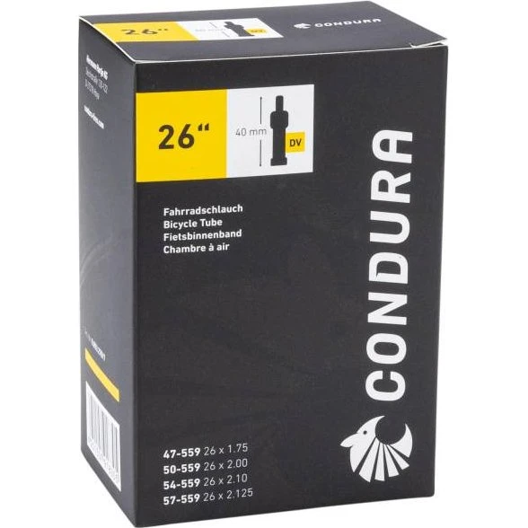 Condura Chambre A Air 26 x 1.75 - 2.125" Vd 40mm Noir