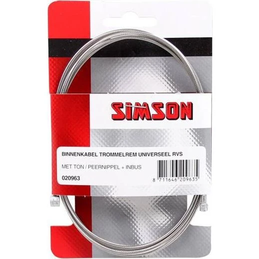 Simson Câble Intérieur Frein 2 Écrous Acier Inoxydable 225 cm