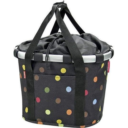 Reisenthel Klickfix Dots - Panier de guidon noir 15 L
