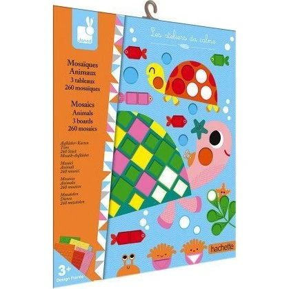 Janod Kit créatif Mosaïques Animaux – 3 tableaux