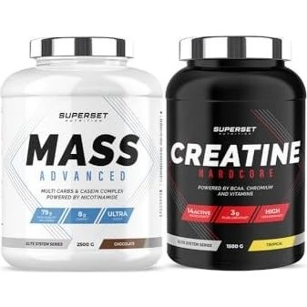 Superset Nutrition Mass Advanced 2,5kg + Créatine Hardcore 1,5kg Chocolat